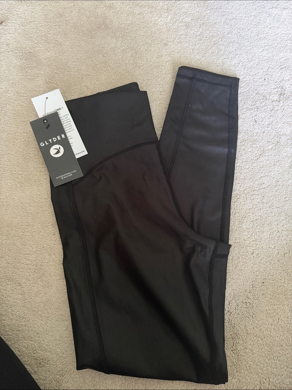 Glyder Glossy Black High-Rise Active Leggings